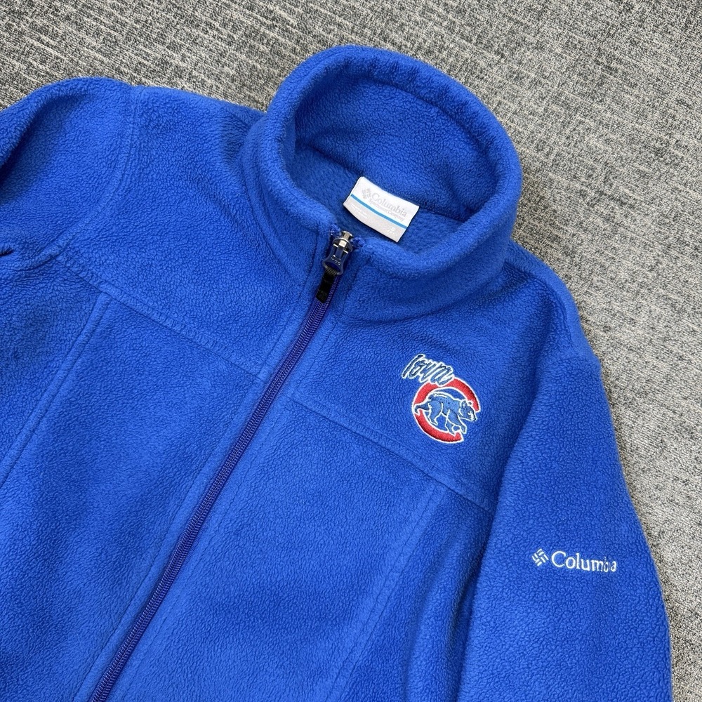 Columbia Iowa Cubs Full Zip Fleece Jacket‎ Youth Small Blue Baseball